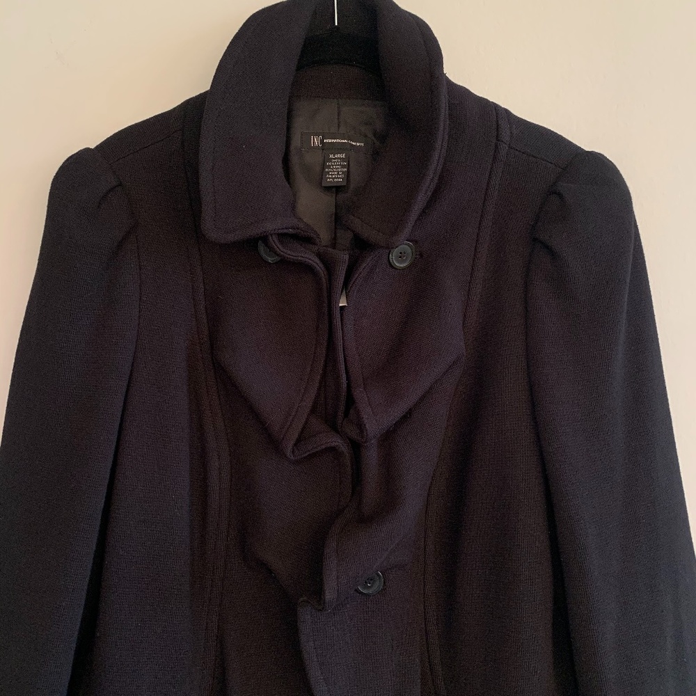 INC 100% Cotton Zip Up/Ruffle Jacket-XL